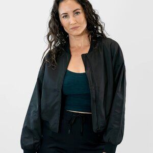 Senita Athletics Lightweight Bomber Jacket - Black - Size Small